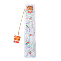 Règle pliante en plastique transparente de 15 cm, mignonne, pour la papeterie scolaire, effet sable mouvant