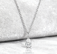Collar con Colgante de Zafiro Blanco en Forma de Pera, Diseño Minimalista, Plata 925, Joyería Fina para Mujer