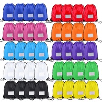 Sacs à cordon en polyester 8L, 40 pièces, sacs à cordon en vrac, unisexe, pour salle de sport, bleu ciel