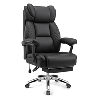 Chaise de bureau exécutive grande et haute, extra large, résistante (400 lb), avec support lombaire réglable