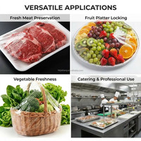 Film alimentaire transparent en PVC laminé, anti-humidité, qualité alimentaire, avec distributeur, 1000 m, grande quantité pour la cuisine