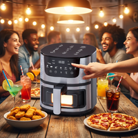 Friteuse à air électrique professionnelle 7L avec panneau en acier inoxydable, technologie de chauffage rapide à 360 degrés, pour la cuisson domestique et hôtelière