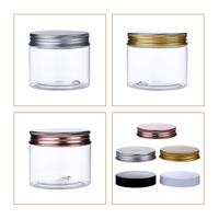 Bocaux en plastique de qualité alimentaire emballage cosmétique 2oz 3oz 4oz 5oz 8oz 400ml 500ml pot PET noir transparent avec bouchon à vis en plastique aluminium