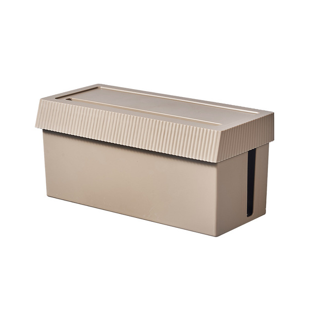 New Design Desktop Plastic Cable Management Box Dust-proof Wire Power Strip Cable Organizer with Lid for Home Office Management