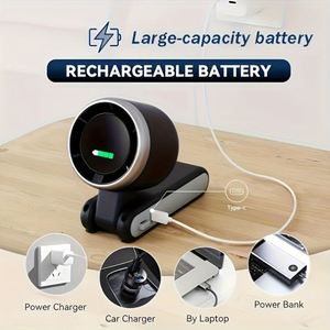 2026 3-In-1 Handheld Neck <b>Desk</b> 180° Adjustable Foldable Turbo Fan, Rechargeable <b>Mini</b> Fan for Outdoor Travel Office - Product Image 6