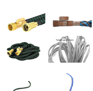 Selang taman 100 kaki yang dapat diperluas, selang air Fitting plastik Solid 3/4 inci dengan 10 fungsi nozel - Product Image 5