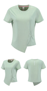 Camiseta Corta de Manga Corta para <span class=keywords><strong>Mujer</strong></span>, 100% Algodón, Secado Rápido, Transpirable, Ecológica, para Verano, Deportes al Aire Libre, Yoga - Product Image 5