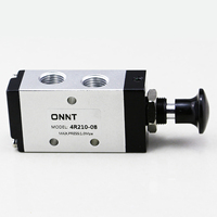 5 ports 2 positions G1/4 4R210-08 levier de soupape d'air pneumatique de contrôle de poussée de main personnalisable pour les vannes de commande d'air d'OEM de gaz