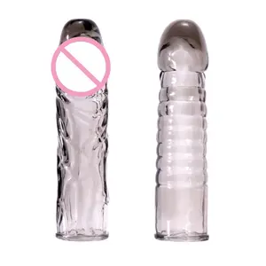Sex-Spielzeug Penis-Erweiterungs-Hüllen Verlängerungs-Hüllen Kristallvergrößerung Kondom Penisvergrößerungsgerät für Männer