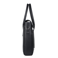 Sac d'ordinateur portable classique noir personnalisé, bandoulière réglable, poignées, fabricant ODM, sacoche en cuir véritable
