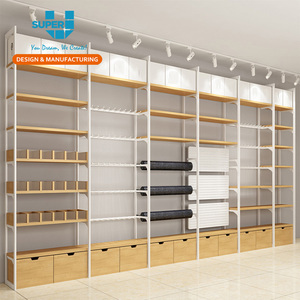 Scaffale da Parete in Legno Decorativo Personalizzabile per Negozi con Cassetto - Product Image 1