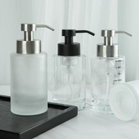 Flacon pompe en verre personnalisé à fond épais transparent mat noir blanc pour shampoing nettoyant savon mousse