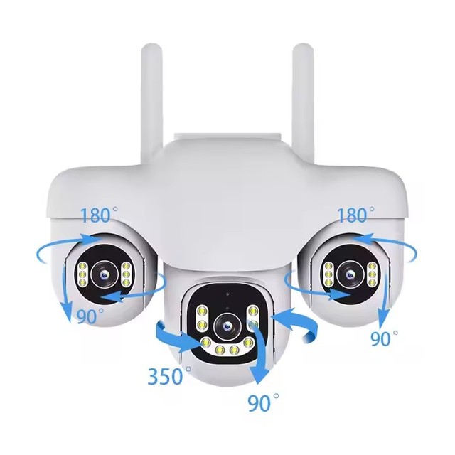V380 Pro Night Version Human Detect 3 Lens Ptz Camera Wifi  Ai Outdoor Security Cctv Camera Home Security Cam