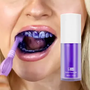 V34 Colour Corrector Customization 30Ml V34 Purple Toothpaste Oem Factory Happy Smile V34 Colour Corrector Serum