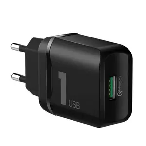 2019 NEW ROCK T12 Single Port QC 3.0 Travel Charger, USB Quick Charger Wall Adapter 18W Universal CCC Plug For Mobile phones