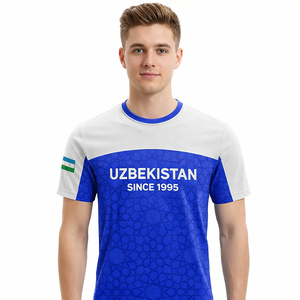 Maglia da Calcio Uzbekistan 2026WC White Wolves Turanians Personalizzata Sublimazione Uomo T-Shirt Calcio Traspirante Sportiva Manica Corta - Product Image 2