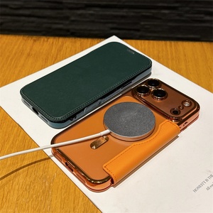 Funda de Teléfono con Carga Inalámbrica de Cuero PU Estilo Ejecutivo para iPhone Air 17 Pro Max, con Fuerte Cierre Magnético y Ranuras para Tarjetas - Product Image 5