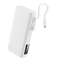 Batterie externe OEM d'usine haute capacité 20000 mAh avec câble intégré, chargeur rapide 65W, puissance élevée pour smartphone et ordinateur portable