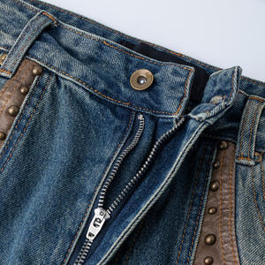 2025 Offre Spéciale printemps américain rue Spike personnalité lavé <span class=keywords><strong>ancienne</strong></span> couture bleu Denim pantalon - Product Image 3