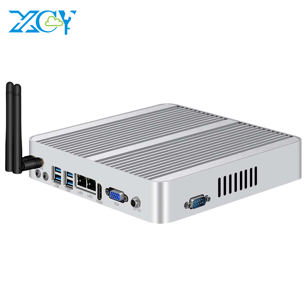 XCY безвентиляторный двойной Lan Мини ПК i7 5500U промышленный компьютер RS485 RS232 3G/4 г LTE настольные компьютеры