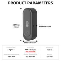 WALE Nouveau capteur de température et d'humidité WiFi Zigbee extérieur noir, thermomètre, étanche IP65, compatible avec Smart Life
