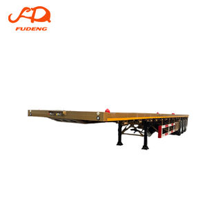 Remorque plateau robuste à trois essieux, remorques de camion plateau 3 essieux avec plaque antidérapante pour le <span class=keywords><strong>transport</strong></span> de conteneurs sur châssis de port en Afrique - Product Image 1
