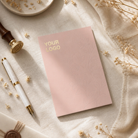 Carpeta de Presentación Ecológica Rosa Pálido con Logotipo Personalizado, Portadocumentos de Papel de Lujo, Plegable, Material de Oficina
