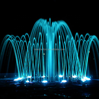 Fontaine musicale à LED RGB, fontaine flottante dansante en acier inoxydable pour extérieur