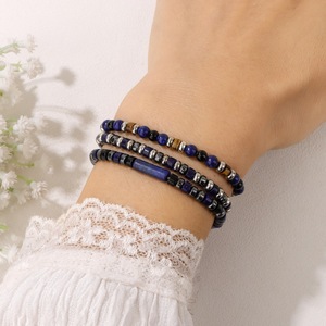 Bracelet pour homme en perles d'œil de tigre jaune et pierre Ximang, style rétro simple, transfrontalier Europe et Amérique, en stock, vente en gros - Product Image 4
