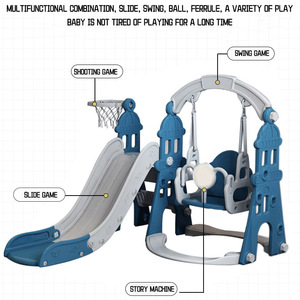 Plástico preescolar 3 en 1 Slide Play Home Children Play Set Baby Big Fun Toy Slide And Swing Indoor Kids - Product Image 2