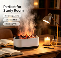 Humidificateur à Arôme Flamme Volcanique Alimenté par USB avec Lumière Nocturne LED Douce, Silencieux et Anti-Fuite pour la Maison, le Bureau et la Chambre