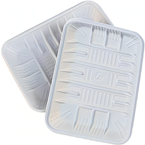 Wholesale PP Plastic Food Tray Vegetable Fruit Snacks Suction Disposable Food Tray Containers