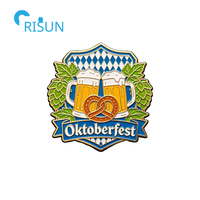 Personalisierter Deutscher Brezel-Bär Oktoberfest Fiesta Kühlschrankmagnet Anstecknadel Brosche Maßgefertigter Oktoberfest Emaille-Pin