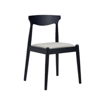 Chaise d'appoint minimaliste en bois massif sur mesure, avec assise rembourrée en tissu, pour restaurant commercial, hôtel