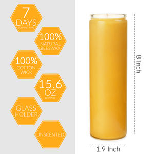 7 gün için saf doğal balmumu sütun balmumu mumlar dini kilise mumlar el yapımı balmumu Tapers uzun yanma süresi - Product Image 5