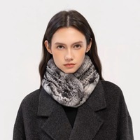 Écharpe en fourrure de lapin Rex véritable tricotée pour femme, respirante, tendance, cache-cou d'hiver avec fermeture magnétique