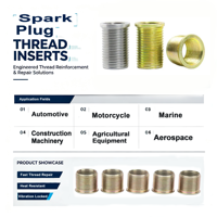 Spark Plug Thread Insert, Self Tapping Type, Engine Cylinder Head Thread Repair Sleeve