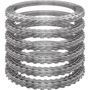 Alambre de Púas Finerelprot en Rollo de 296 pies, Acero Inoxidable Galvanizado, Alambre de Seguridad con Púas para Cercas y Protección - Product Image 1