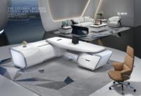 Série d'avions modernes Mobilier de bureau de luxe Bureau de direction Smart Electric Sans fil Car Design Futuriste CEO Boss Table