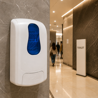 Distributeur de savon liquide/gel manuel mural en ABS de 1L, rechargeable, avec clé de verrouillage, pour supermarchés, toilettes et lavabos