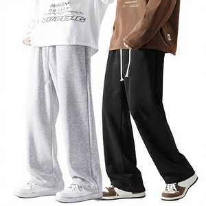 Pantalon unisexe en coton à jambe large, couleur unie, avec cordon de serrage, coupe ample, longueur intégrale, respirant, pour le printemps, idéal pour les loisirs des adultes - Product Image 1