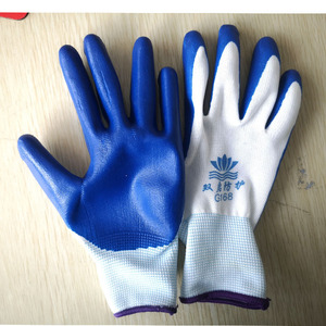 ถุงมือทำงานไนลอนเคลือบไนไตรล์สีน้ำเงิน 13 เข็ม ทนทาน กันลื่น สำหรับใช้ในโรงงาน - Product Image 2