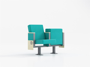 Chaise et pupitre pliants modernes XJ Libra 001 en tissu coloré pour auditorium et salle de conférence, usage commercial - Product Image 5