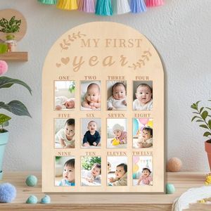My <b>First</b> <b>Year</b> Display Wooden12 Months <b>Photo</b> <b>Frame</b> for Baby Showers New Moms - Product Image 2