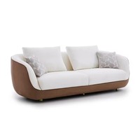 Runwood Direkthersteller Braunes und Weißes Luxuriöses Modernes 3-Sitzer-Sofa Wohnzimmermöbel Stoffsofa für Zuhause