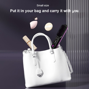 <span class=keywords><strong>Brosse</strong></span> et lisseur chauffants portables sans fil miniatures rechargeables personnalisés pour usage hôtelier avec réglages multi-températures - Product Image 3