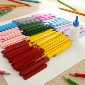 <span class=keywords><strong>Palitos</strong></span> <span class=keywords><strong>de</strong></span> <span class=keywords><strong>Madera</strong></span> <span class=keywords><strong>de</strong></span> Colores Pulidos Ecológicos Multiusos para Manualidades, Material Creativo para Aprender, Venta al por Mayor - Product Image 4