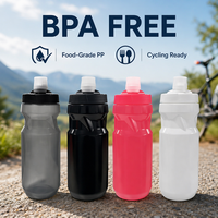 Bouteille d'eau sport OEM compressible 700 ml en PP, anti-fuite, logo personnalisé, faible MOQ, pour extérieur, gym, vélo