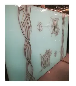 Puertas de vidrio grabadas al ácido populares de Huajinde Tamaño personalizado y puerta de vidrio de diseño