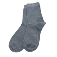 Chaussettes en lurex métallique brillant pour femmes - Chaussettes en tricot respirantes avec paillettes argentées